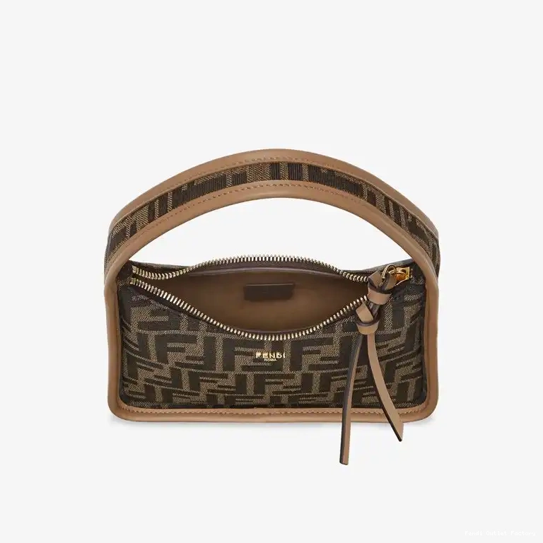 Cheap HOT In FF Motif Bag Mini Fendessence Fendi Brown Fabric 0329